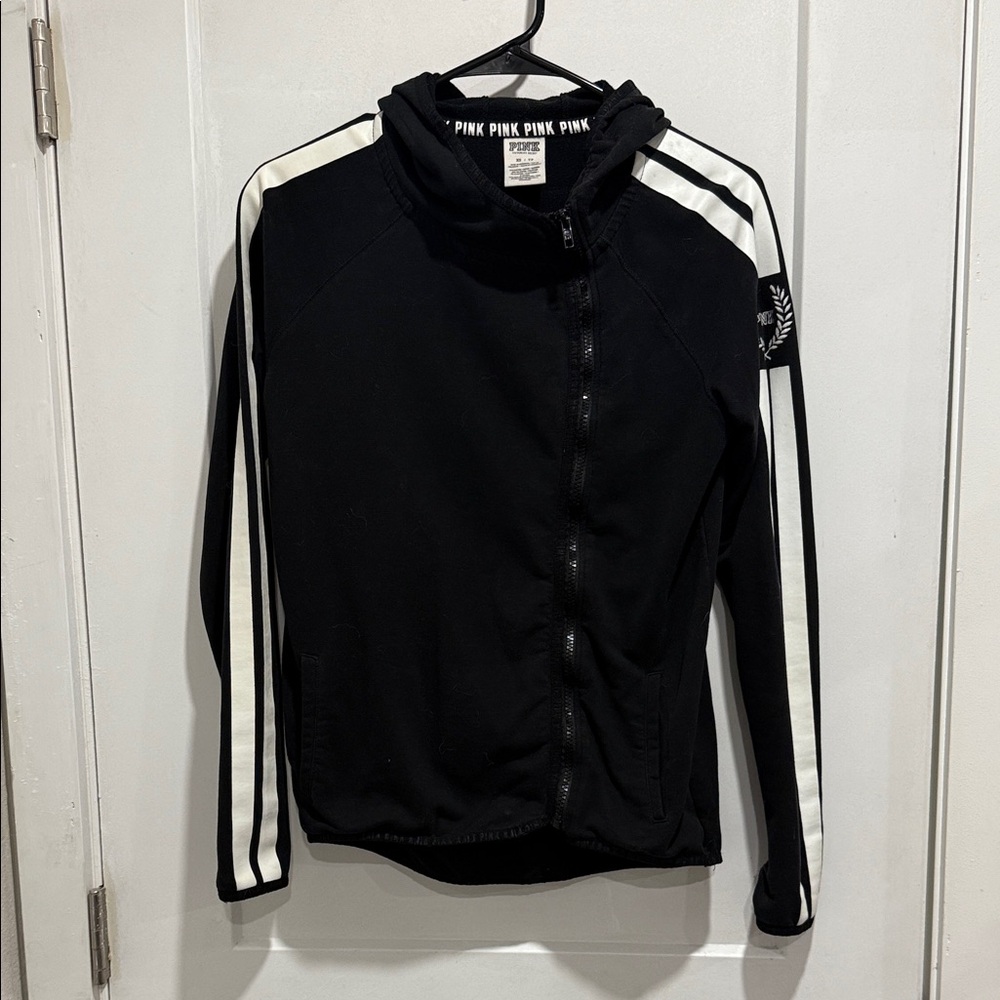 PINK Victoria's Secret Black Zip-Up Hoodie